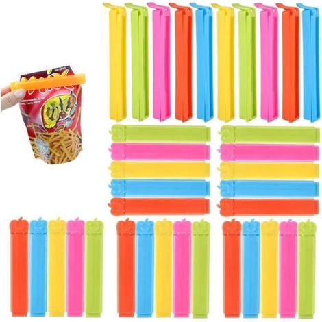 Clips de Fermeture - Non spécifié - 30 Pièces - 5 Couleurs - 2 Tailles - Plastique Durable (1/4)