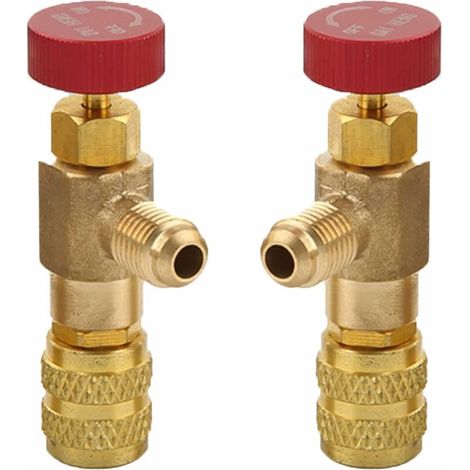 Adaptateur de liquide de soupape de sécurité en 2 parties, soupape de sécurité R410A R22, soupape de régulation de réfrigérant, soupape de refroidissement de climatisation, pour soupapes de débit de c (1/5)