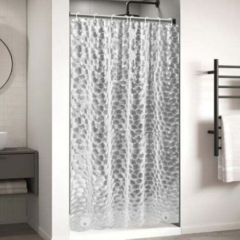 Anti-Schimmel-Duschvorhang 120 x 180 cm, wasserdicht, waschbar, aus EVA-Material, mit 8 Ringen