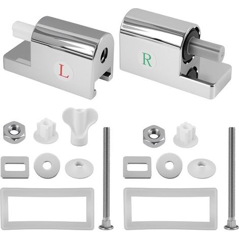 Toilet Seat Fixing Sets with Hinges Functions, for Installation, Replacement Metal Hinges (1/5)