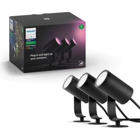 Lot de 3 spots de jardin - PHILIPS HUE - Lily - Noir - IP67 (1/5)