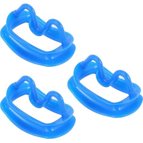 3 écarteurs dentaires bleus en silicone souple pour lèvres et joues, ouvre-bouche pour orthodontie (1/5)