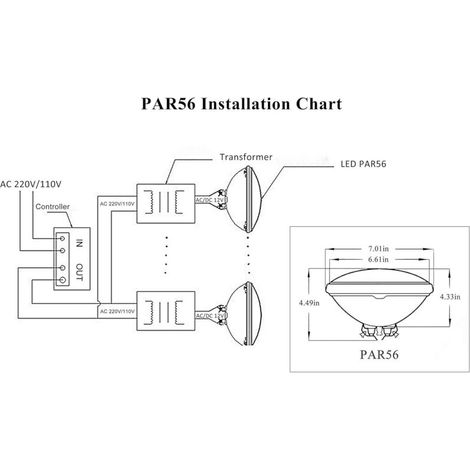 18W Lampe de Piscine LED Blanc Lumière PAR56 12V DC/AC, Etanche IP68 Éclairage sous-marin, Remplacez Les Ampoules halogènes 150W (1/3)