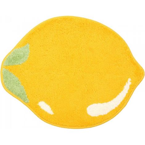Tapis de salle de bain au citron, tapis antidérapant aux fruits, tapis de cuisine, décoration de salle de bain jaune citron, tapis amusant pour enfant (1/5)
