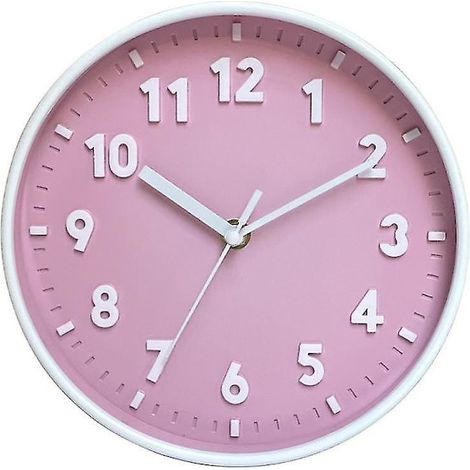 Orologio da parete moderno e minimalista color caramella, orologio silenzioso per soggiorno, orologio da parete per la casa, nuovo orologio da parete rosa. (1/3)