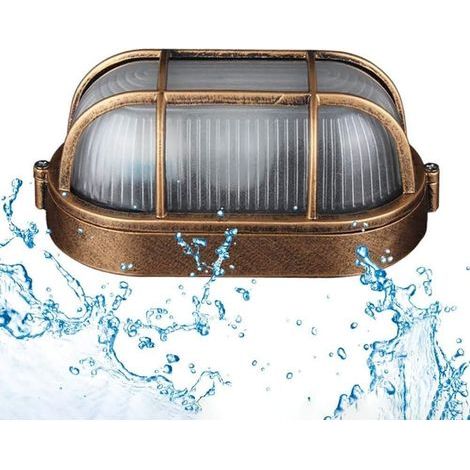 Applique D'extérieur Lampe Murale Industrielle Rétro Lampe De Bateau Ovale hublot Lampe, elliptique Plafonnier Applique Éclairage Luminaire, Pour l’Intérieur et l’Extérieur E27 (1/5)