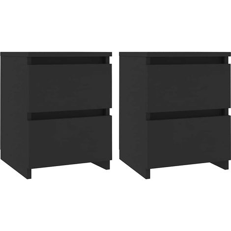 Maison Exclusive - Comodini 2 pz Neri 30x30x40 cm in Legno Multistrato