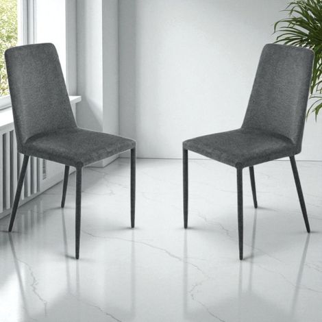 Sedia imbottita in tessuto Grigio Fumo ETTORE 2 sedie (1/5)