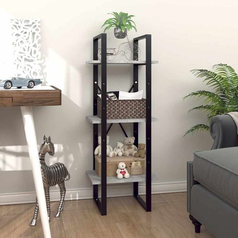 vidaXL Estantería de 3 niveles contrachapada gris hormigón 40x30x105cm (1/5)