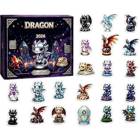 Calendrier compte à rebours de Noël Décor 2D Plat Dragon 24 Jours Pour Fête (1/5)