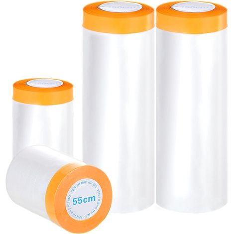 Bâches Bâche Protection Peinture au total2 Rouleaux x et – ruban masquage 80m 55cm 20m 180cm lot de 4 2 (1/5)