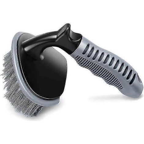 Brosse pour jantes en alliage et pneus de voiture, outil de nettoyage pour jantes de voiture, moto ou vélo (1 pièce, grise) (1/5)