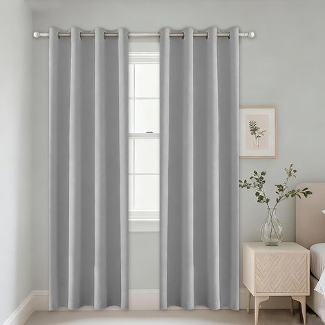 Lot 2 Rideau Occultant, 132x213cm Gris (1/5)