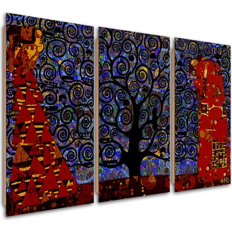 Quadro deco panel 3 paneli, Blue Tree of Life Abstraction - 60x40 (1/5)