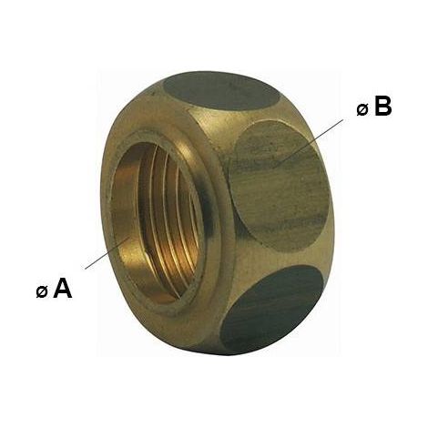 Ecrou pour collet battu sans joint fibre Ø A: 1/2'' x Ø B: 12.2mm