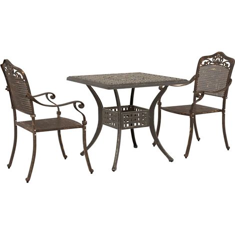 Maison Exclusive - Set di Tavolo da Giardino 3 pcs Bronzo Alluminio pressofuso