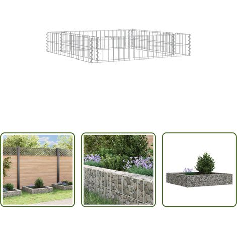Hochbeet - Gabionen-Hochbeet Verzinkter Stahl 100x100x20 cm (1/5)