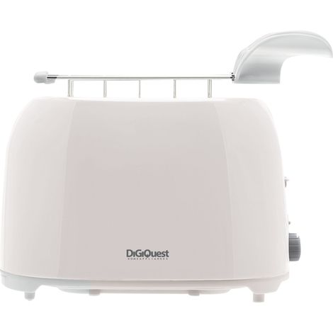 DIGIQUEST Tostapane con pinze TOAST UP Potenza 750W 2 Scomparti 7 Livelli di Doratura Design Bianco con Piedini Antiscivolo