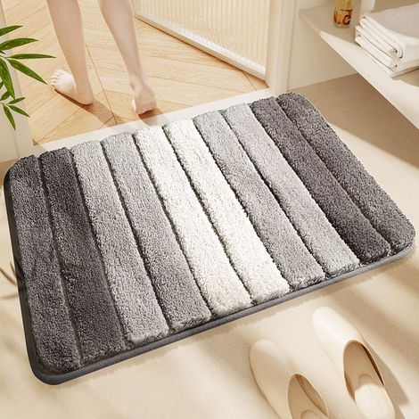 Tapis de douche antidérapant, tapis de bain ultra-doux, lavable en machine, très absorbant, 4060 cm (1 pièce) (1/4)