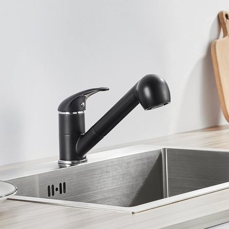 Robinet de Cuisine, Robinet De Cuisine Mitigeur évier Avec Douchette Extractible, Mitigeur d'Evier de Cuisine avec Bec Orientable 360° (1/5)