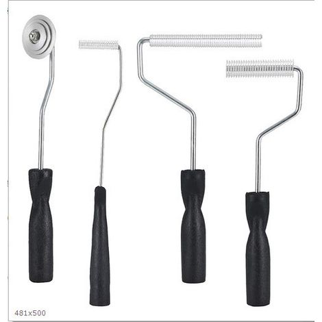 Kit de 4 Rouleaux à Bulles pour Fibre de Verre et Résine - Outils de Laminage - Pour Réparation de Baignoire, Douche et Bateau (1/5)