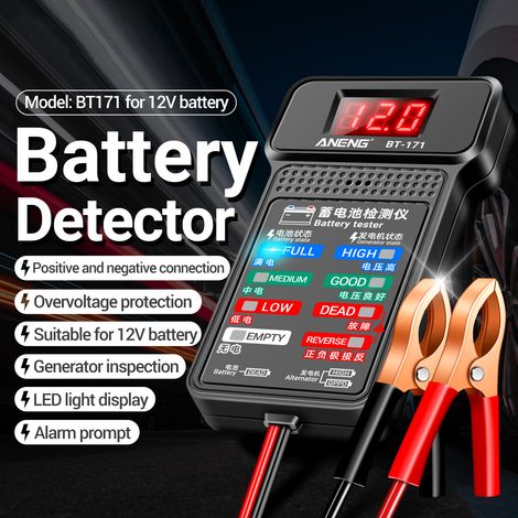ANENG BT-171 Tester multifunzione per batterie da 12 V con indicatore di stato, display a LED per riparazione auto e settore automobilistico, strumento per elettricisti. (1/5)