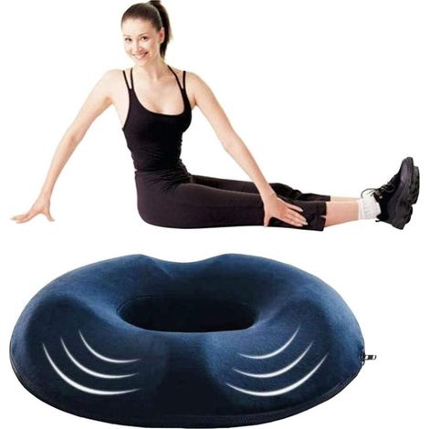 44cm x 41cm Coussin de Siège de Donut en Polyester, Coussin Orthopédique pour Hémorroïdes, Ergonomique Coussin Anti Escarres, pour Chaise Bureau Auto Voiture Fauteuil Roulant (1/5)