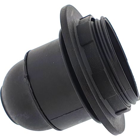 Portalamparas rosca Edison E27 con rosca tope negro