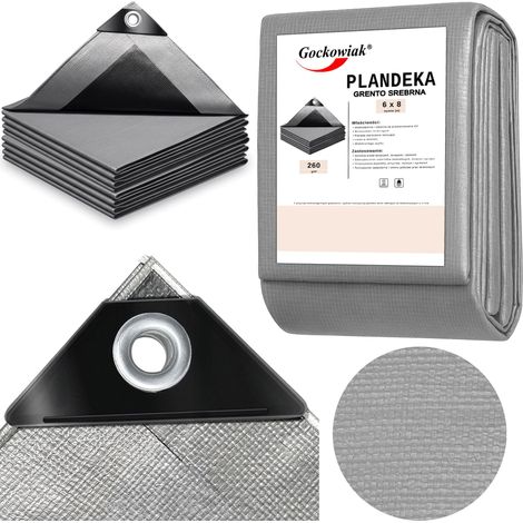 Lona de lona 6x8m color plata grento 260GSM (1/5)