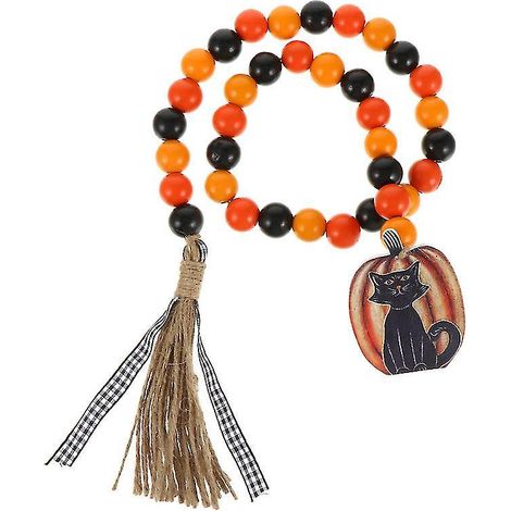 1 ornement en perle de bois pour décorations d'Halloween