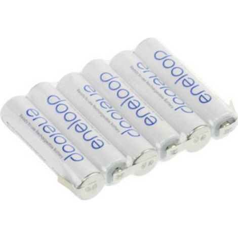 Pacco batteria 6x Ministilo (AAA) Panasonic eneloop Reihe F1x6 linguette a saldare a U NiMH 7.2 V 750 mAh