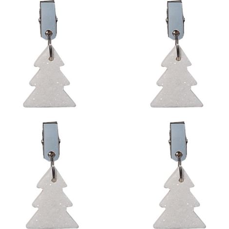 4 pesas de mármol con forma de abeto – elegantes y prácticas – anclajes decorativos – clips para bodas – decoración de invierno