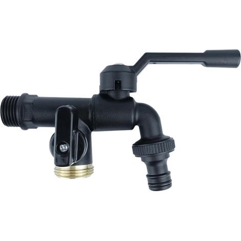 Nez de robinet，Robinet d'extérieur en cuivre Outils de Jardin extérieur à Double Sortie Bibcocks de 1/2 po - Séparateur de Tuyau d'arrosage séparateur de Robinet Robuste，Double Tête 4 Points D'une Té (1/4)