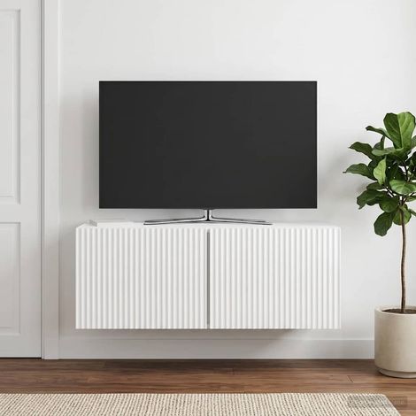 Wandmontierter TV-Schrank Hochglanz Weiß 78,5 x 31 x 30 cm (1/5)
