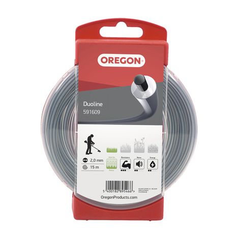 Filo decespugliatore Tondo Duoline Trasparente/Nero ø2.0mm/15m Oregon 591609 (1/2)