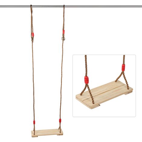 GARRYFIZH Siège balançoire suspendu bois enfant – Accessoire pour intérieur/extérieur