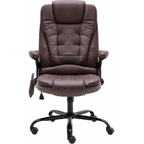 Maison Exclusive - Sedia da Ufficio Massaggiante Marrone Scuro in Scamosciato