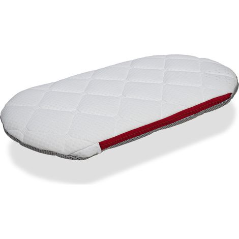 Colchon Capazo bebe Visco 78x36 - 3 CM 2 en 1 - Colchon para Carricoche, Capazo, Cuna Desenfundable + protector. Núcleo de espuma perforada. Adaptable (1/5)
