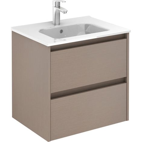 ROYO SANSA Mueble de Baño con Lavabo 2 Cajones Fumé Arenado - Medida: 70 cms - ref: C0072486