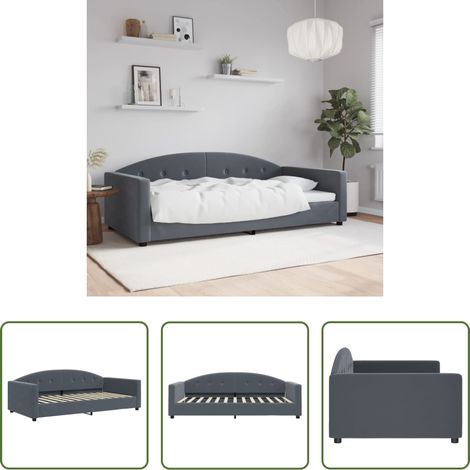 Sofa-Bett - Tagesbett Dunkelgrau 100x200 cm Samt (1/5)