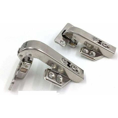 [2 Stück] Schrankscharnier, 180-Grad-Scharnier, 90-Grad-Scharnier, Soft-Close-Schrank-Ecktür [4 Löcher] (1/4)