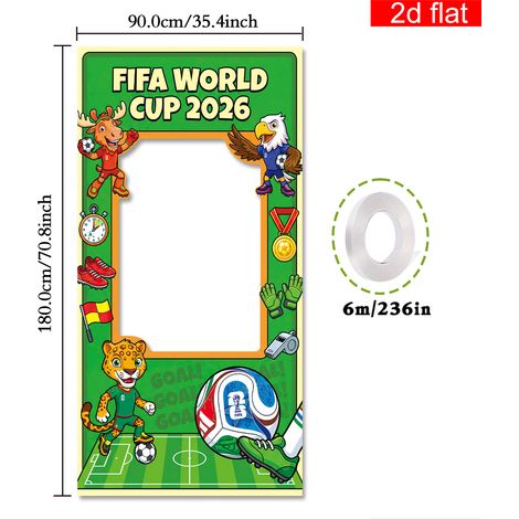 Nouvelle bannière décorative de fond pour la Coupe USA-Canada 2026, avec découpe de but et photo pour les fans de football - 90 x 180 cm (vinyle) avec ruban - Style 4