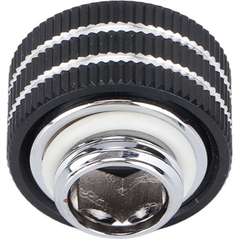 Raccords rigides pour tubes, filetage intérieur hexagonal G1/4" de 14 mm, avec joints toriques, pour système de refroidissement liquide d'ordinateur, noir. (1/5)