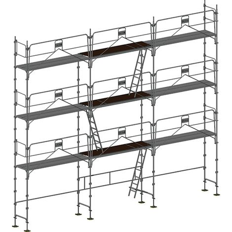 Ponteggio 80m² - Struttura + Piani + Parapetto - MEKA48P-80-SP