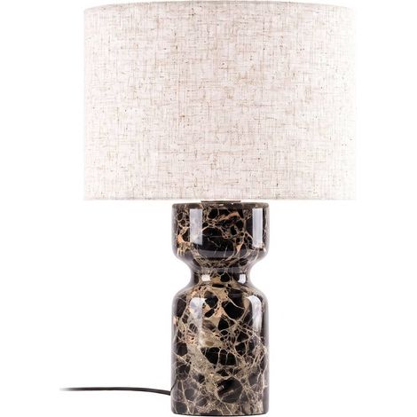 Lucande Lámpara de mesa 'Marcella' en Blanco Textura, Tela, Tejido, Seda (1/5)