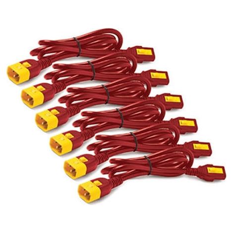 Apc power cord kit 6 ea locking c13 to c14 1.2m red