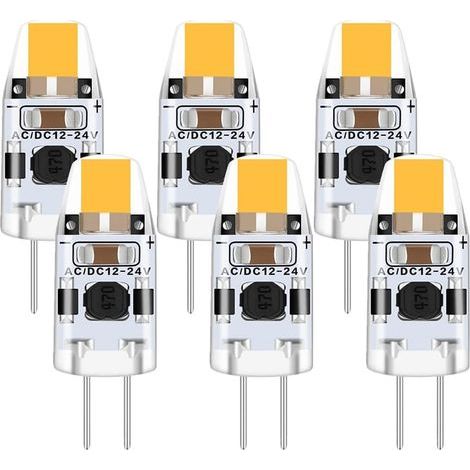 Ampoule G4 LED 2W, 6 Pièce 12V Ampoule G4 Blanc Chaud 3000K, Ampoule LED G4 Équivalent 15W G4 Ampoule Halogène, Ampoule Halogene LED 200LM, G4 LED Dimmable Rayon de 360° Pas de Scintillement (1/5)