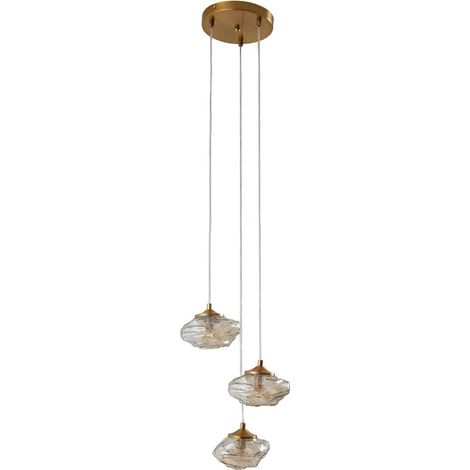Lindby Lámpara colgante 'Piatra' en Blanco de Vidrio