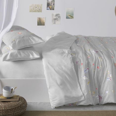 Housses de Couette en Coton Lit de 90 cm Dimensions Disponibles Design 629 Couleur Grise 90 x 190/200 cm (1/5)