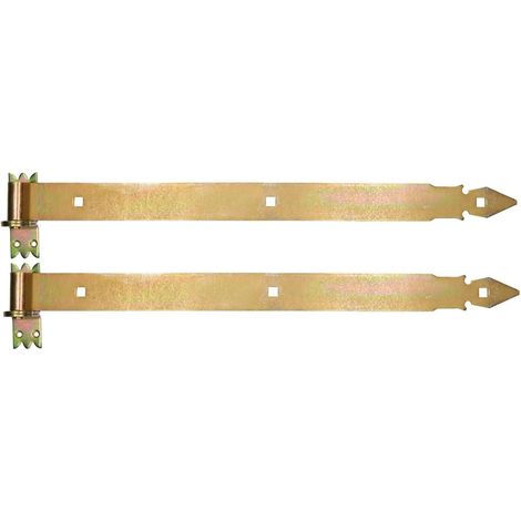 KOTARBAU Lot de 2 bandes de portail 600 mm avec galon de porte Galvanisé Jaune (1/5)